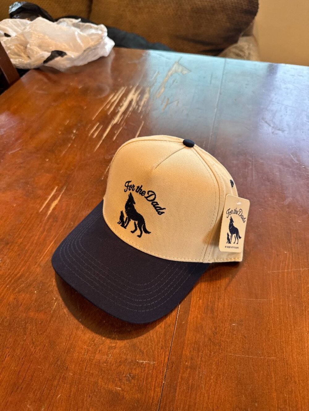 Bussin’ With The Boys “For the Dads” Snapback – Cream/Navy, New with Tags